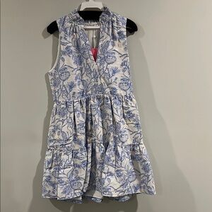 Amanda Uprichard Blue and White Halter Sundress